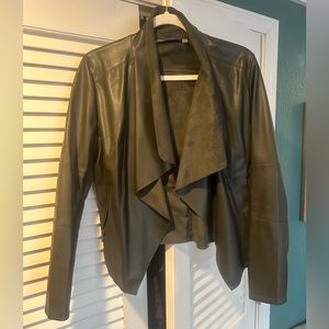 Vegan leather green jacket, size large